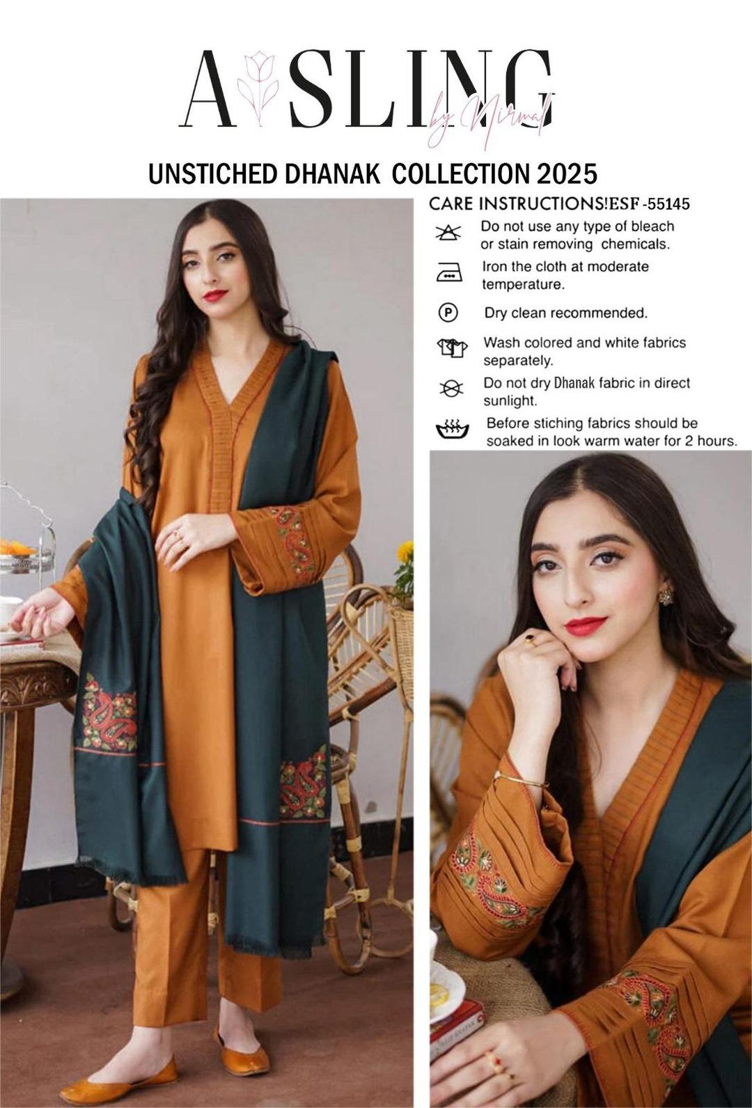 "3 Pcs Women's Unstitched Embroidered Suit''